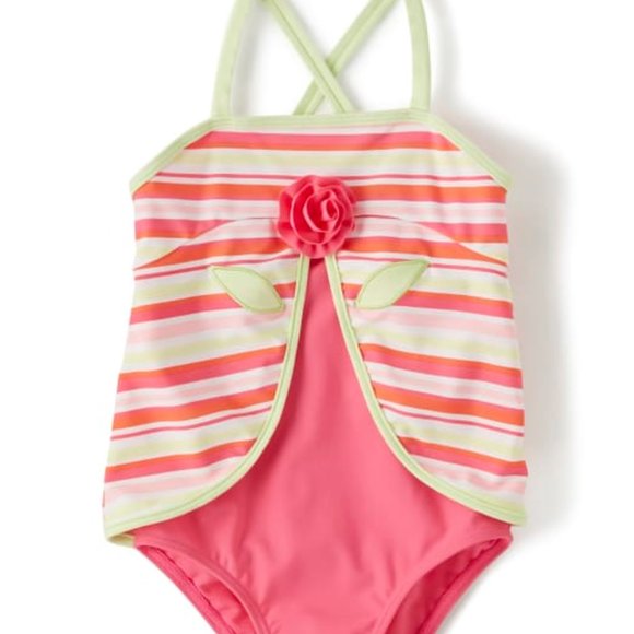 Gymboree Other - Gymboree "Fairy Blossom" Striped Pink Swimsuit